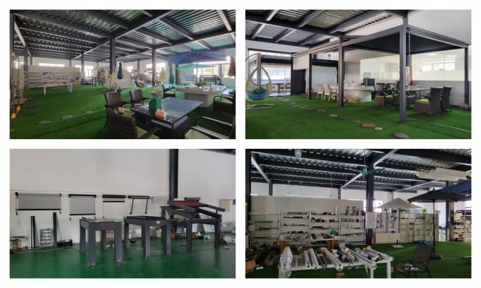 custom-color RAL7016 waterproof retractable awning for café
