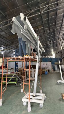 Heavy Duty Freestanding Retractable Arm Awning with Wheeled Base for Storefront