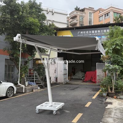 Heavy Duty Freestanding Retractable Arm Awning with Wheeled Base for Storefront